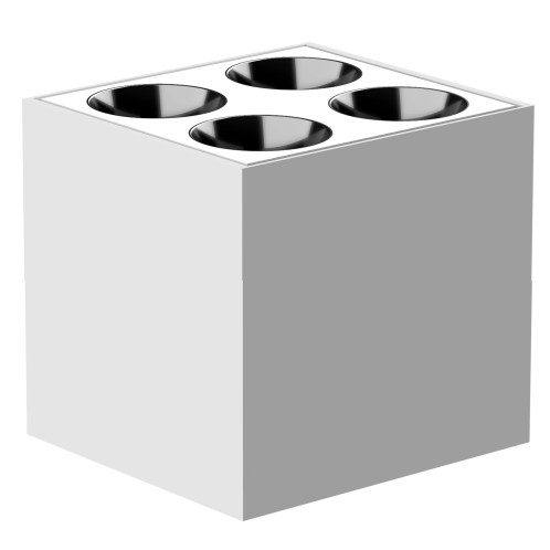 8W 4-Bulb Square Grid Light