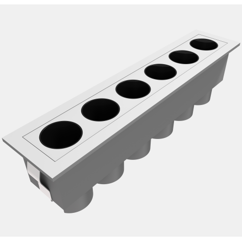 10W 6-Bulb Mini Recessed Grid Light