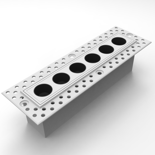 10W 6-Bulb Mini Pre-embedded Grid Light
